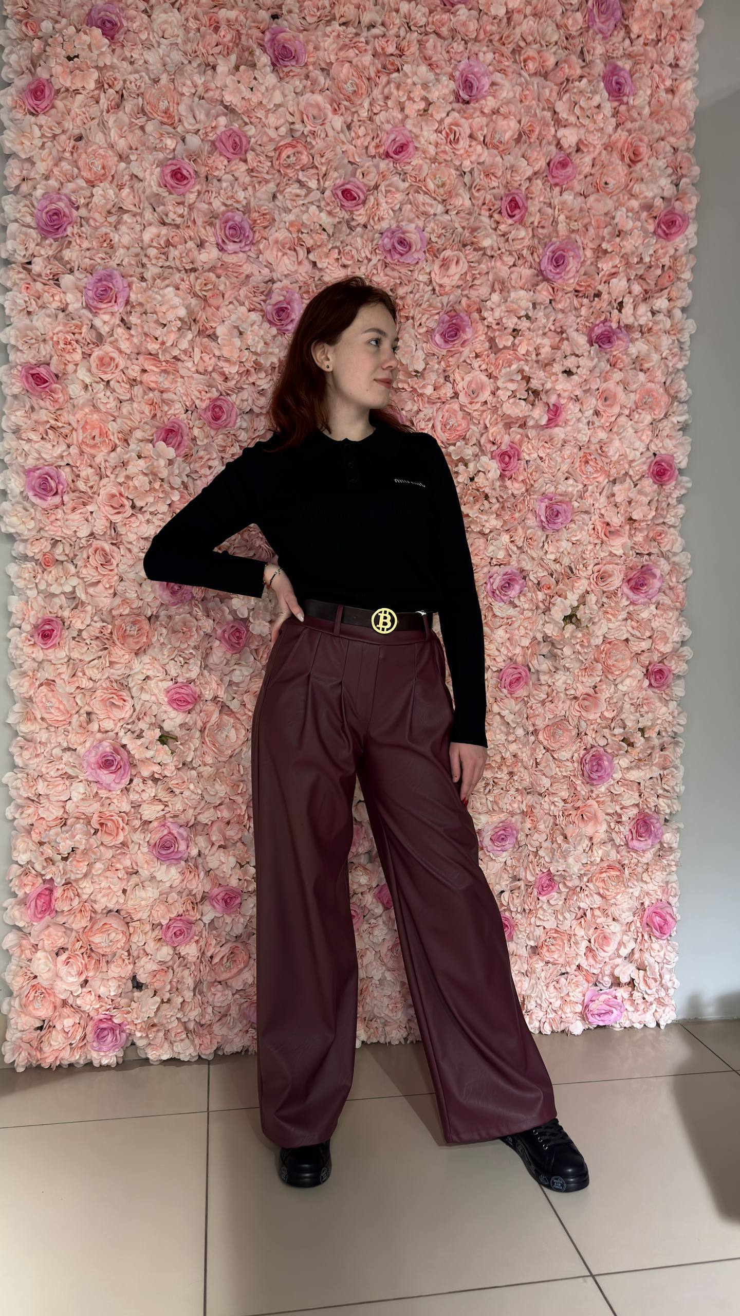 Брюки из экокожи